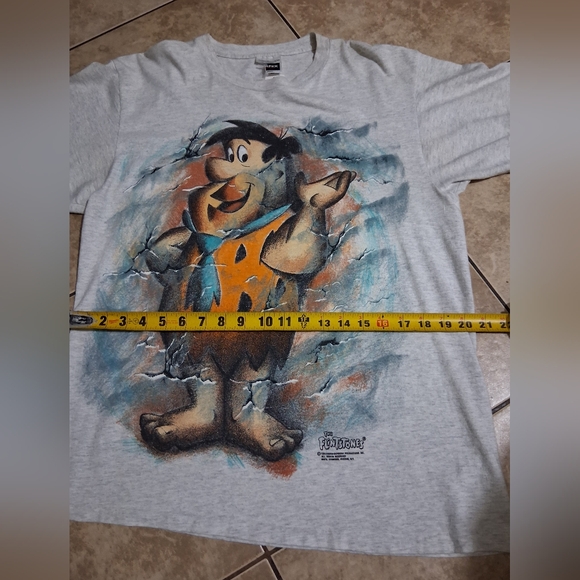 Vintage Gray Flintstones Graphic T-Shirt Double Sided Graphic T Shirt - Picture 4 of 8